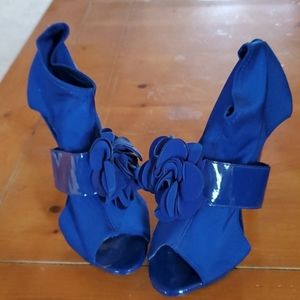 Tall heel Blue with flower